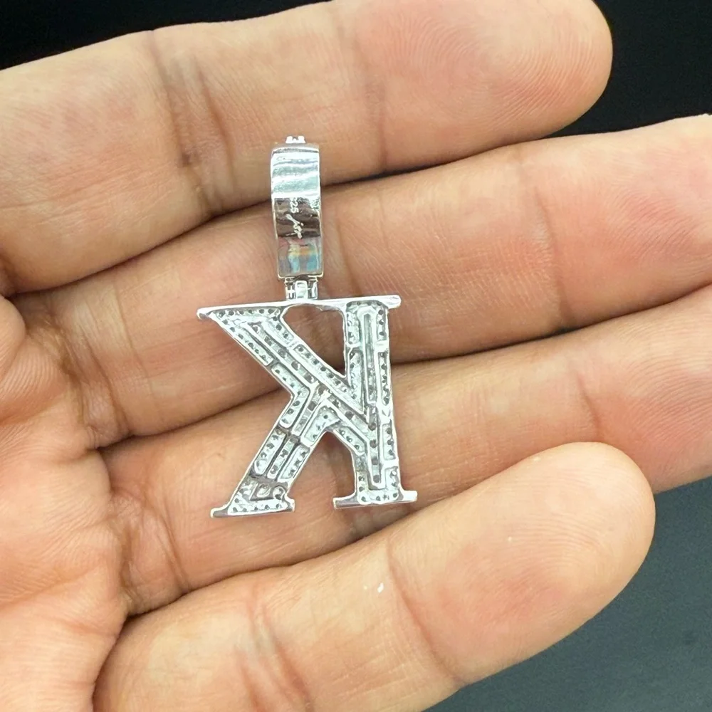 925 Sterling Silver later 'K' Pendant - Picture 7 of 9